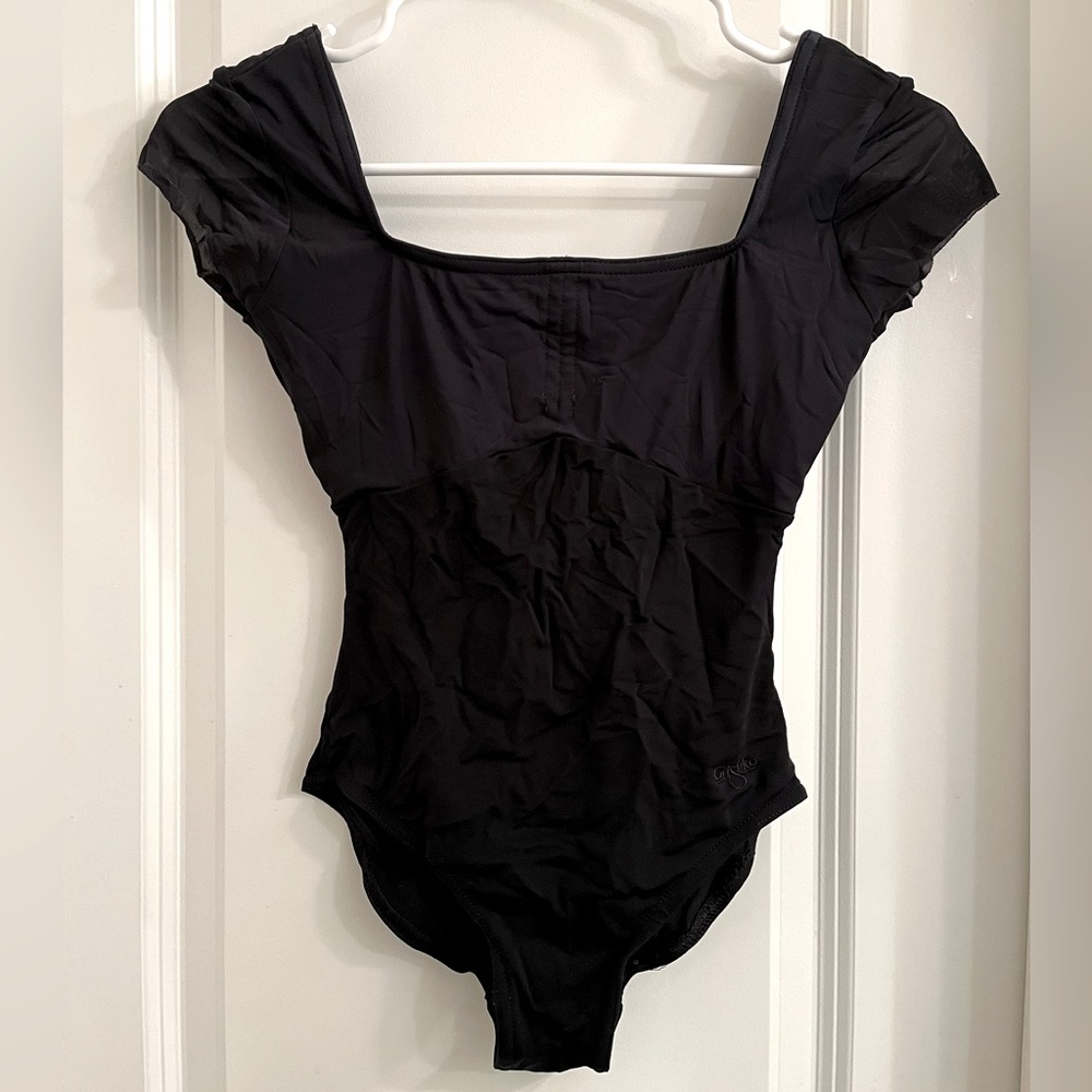 Grishko Black leotard cap sleeve XS